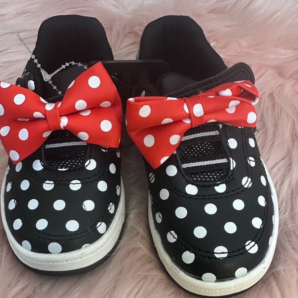 Disney Polka Dot Sneakers with Red Bow